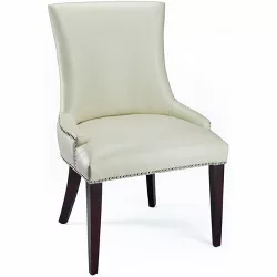 Becca 19''H Dining Chair w/ Silver Nail Heads - Cream/Leather - Safavieh