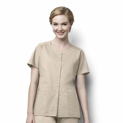 Wink WonderWORK Women's Short Sleeve Snap Front Scrub Top