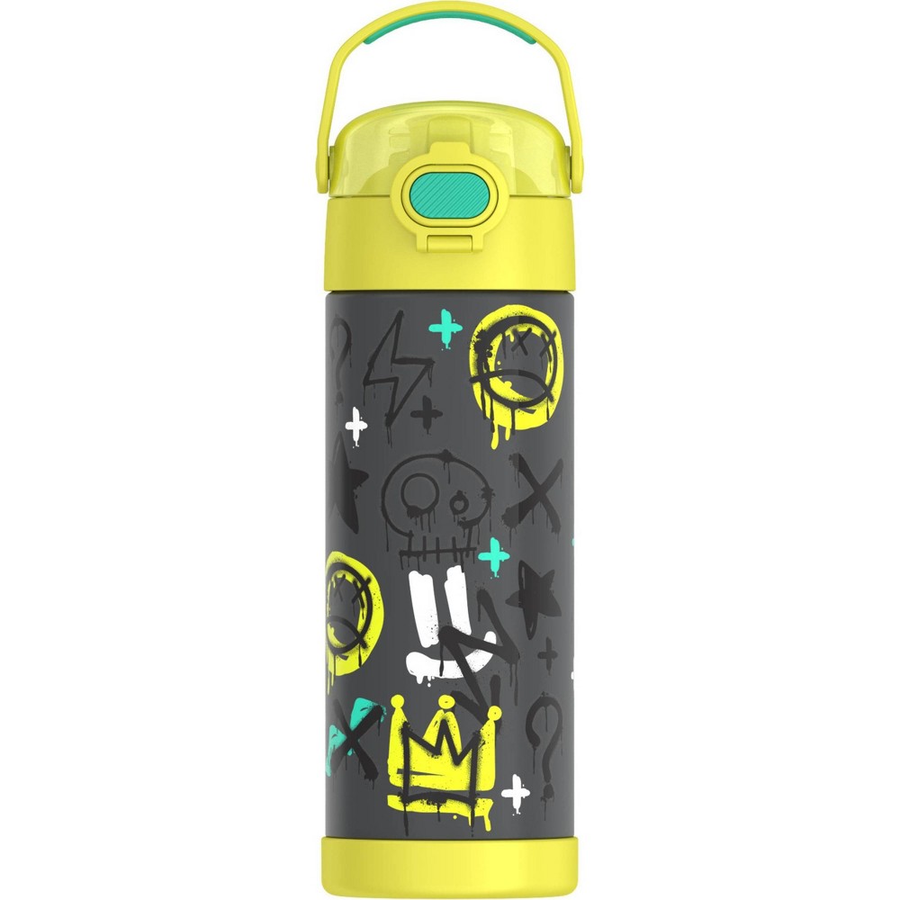 Thermos 16oz Stainless Steel FUNtainer Water Bottle with Bail Handle - Boy Graffiti
