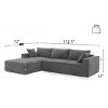 FONTOI Modular Sectional Sofas, L-shaped Sofa, Convertible Sleeper Couch, Compressed Sofa for Living Room Apartment Office, Gray, 111.5"*32"*72" - 2 of 4