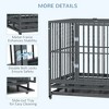 Akoasm 43 Inch Heavy Duty Dog Kennel & Crate With Lockable Wheel, Doors And Removable Tray-Grey - 3 of 4