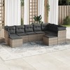 vidaXL 9 Piece Patio Sofa Set with Cushions Gray Poly Rattan - Without Table - 2 of 4