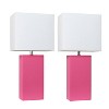 Lalia Home Lexington 21" Leather Base Table Lamps with Fabric Shade - 4 of 4