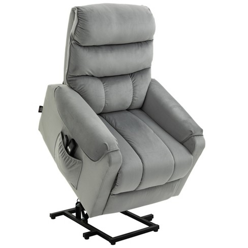 Homcom Electric Power Lift Recliner, Velvet Touch Upholstered Vibration ...