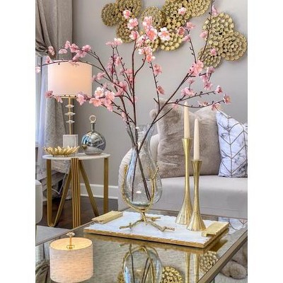 Elegant Gold Twig Base Glass Table Vase