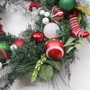 Merry and Bright Bold Christmas Sparkling Wreath, Red and Green Onrament Baubles and Stocking Decor , Holiday Door| OrnamentallyYou - 3 of 4