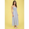 August Sky Women's Stripe Sweetheart Ruffle Trim Sleeveless Midi Dress - 3 of 4