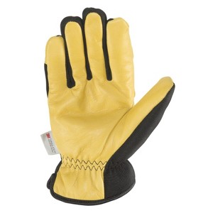 Wells Lamont 3223M Saddletan Grain Winter Work Gloves, Black/Yellow, M - 1 of 1
