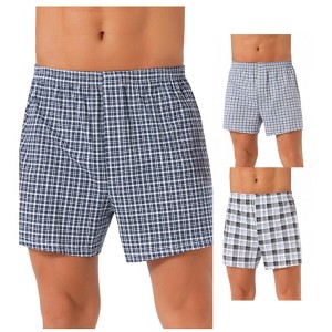 INSPIRE CHIC Men's 3 Pack Classic Plaid Pattern Boxer Shorts Underwear - 1 of 4