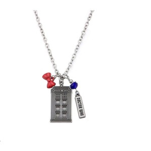 BBC Doctor Who Stainless Steel Multi-Charm TARDIS Necklace - 1 of 3