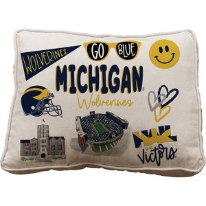 NCAA Michigan Wolverines Loco Fan Canvas Decor Throw Pillow - 1 of 1