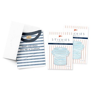 Classic Striped Shirt 3" x 3" 50-Sheet Sticky Notes (2-Pack) & Striped Shirt Greeting Card Combo by Ramus & Co - 1 of 3