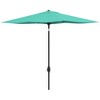 Outsunny 6.5' x 10' Rectangular Market Umbrella, Patio Outdoor Table Umbrella with Crank and Push Button Tilt, Teal - 3 of 4