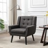 Modern Velvet Accent Chair with Curved Back and Padded Seat, Ergonomic Lounge Chair for Living Room, Bedroom - 2 of 4