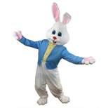 Halloween Express Adult Easter Bunny with Blue Jacket & Yellow Vest Costume - One Size Fits Most - Blue