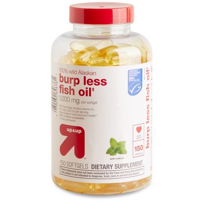 100% Wild Alaskan Burp Less Fish Oil Dietary Supplement Softgels - 150ct - up & up™