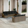 vidaXL 11 Piece Patio Sofa Set with Cushions Gray Poly Rattan - Gray Without table - 2 of 4