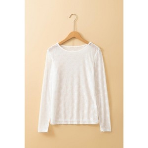 Floral Mesh Mock Neck Long Sleeve Slim Fit Top - 1 of 1