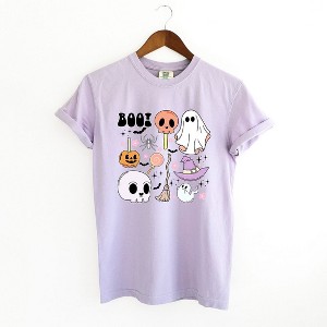 Simply Sage Market Women's Boo Chart Short Sleeve Garment Dyed Tee - 1 of 4