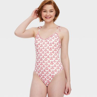 Women's Floral Tie-Shoulder One Piece Swimsuit Red - Roller Rabbit x Target XXS