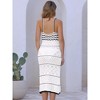 INSPIRE CHIC Women's Summer V Neck Spaghetti Straps Ruffle Hem Hollow Out Midi Dresses - 4 of 4