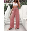 Women Polka Dot Wide Leg Long Pants Summer Fall Casual High Waist Trousers - 4 of 4