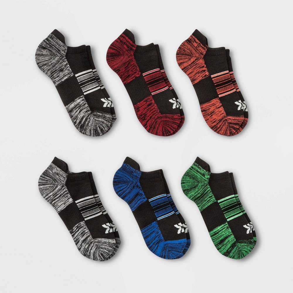 Kids' 6pk No Show Athletic Socks - All in Motion M Colors May Vary, Black (2 packs 12 pair)