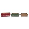 Transpac 10 in Multicolor Christmas Beaded Sayings Crates Set of 3 Decorative Baskets Fir Wood Holiday Decor - 3 of 3