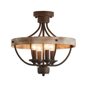 Parrot Uncle 15.5" Rustic Vintage Semi Flush Mount Ceiling Light - 1 of 4