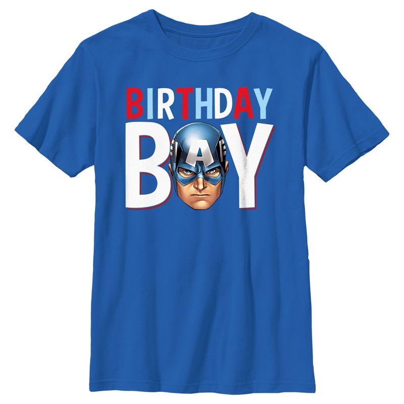 Boy's Marvel Birthday Boy Captain America T-Shirt, 1 of 6