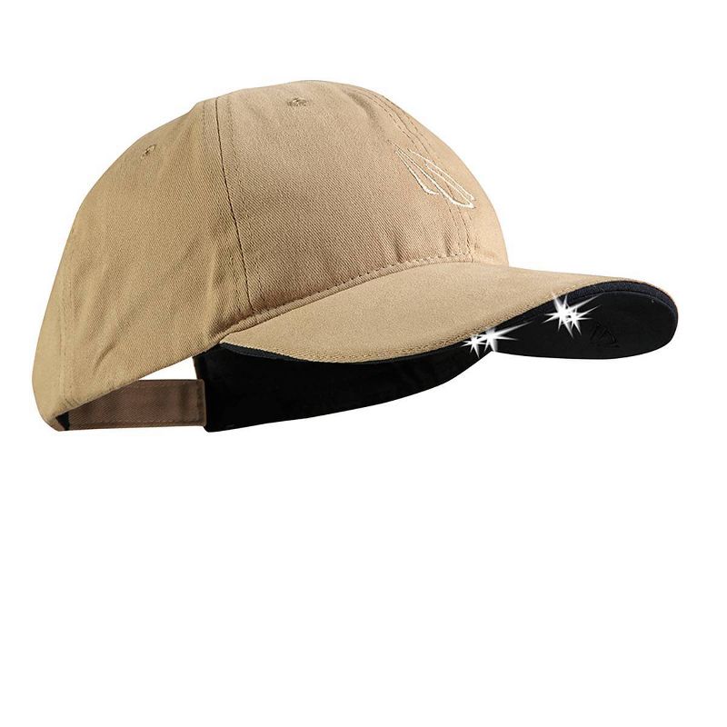POWERCAP Adult 4 LED Unstructured Cotton Hat - Khaki, 1 of 7