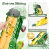 Skirfy Dinosaur Transport Truck Toy with 8 Metal Cars, 3-in-1 Dino Hauler with Sliding Race Tracks, Transforms into Triceratops, Green - 2 of 4