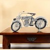 HomeRoots 6" White Metal Hand Painted Model Motorcycle Tabletop Sculpture - 2 of 4