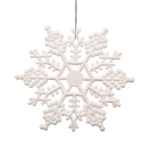 Northlight 24ct Glitter Snowflake Christmas Ornament Set 4" - White - 1 of 3
