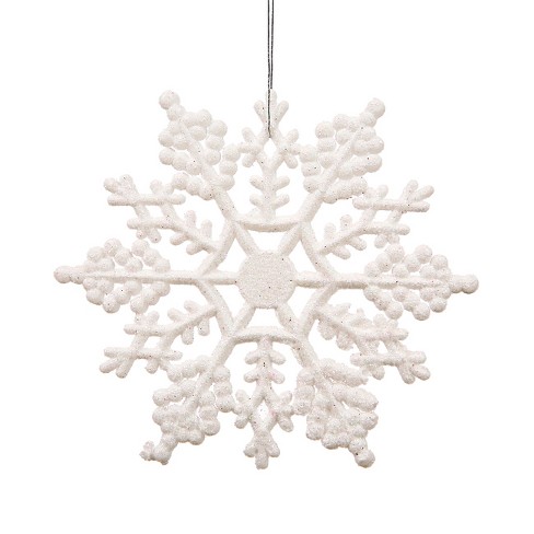 Northlight 24ct Glitter Snowflake Christmas Ornament Set 4 - White : Target