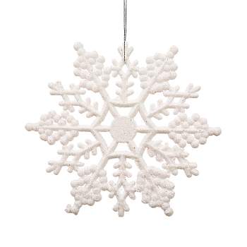 Northlight 24ct Glitter Snowflake Christmas Ornament Set 4" - White