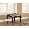 Lirago Dark Walnut End Table 23.5"H x 27.5"W x 26"D Marble Top Cabriole Legs Gold Highlights Transitional Style - 3 of 4
