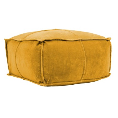Goldenrod Yellow Square Cotton Velvet Pouf