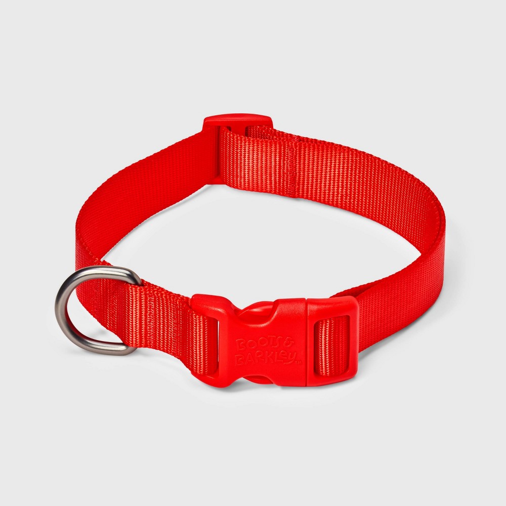 Photos - Collar / Harnesses Basic Adjustable Dog Collar with Matching Buckle - L - Red - Boots & Barkley™