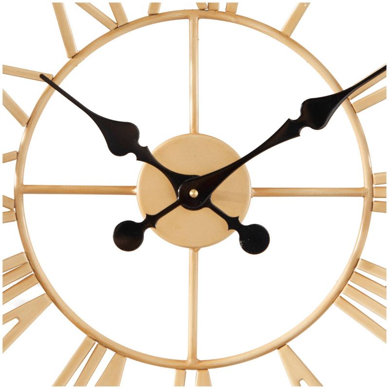 31&#34;x31&#34; Seagrass Round Wall Clock with Weaving Design Gold - Novogratz, 4 of 7