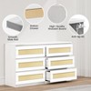 Rattan Dresser for Bedroom, Modern 6 Drawer Double Dresser with Anti-Tip Kit, Wood Storage Wide Chest of Drawers for Bedroom - 3 of 4