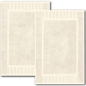 White Classic Cotton Bath Mat Floor Towel [Not a Rug] 2-Pack - 22x34" - 1 of 4