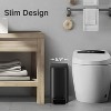 Aoibox Slim Trash Can with Soft Close Lid, Step Pedal, 6L Stainless Steel Garbage Bin for Bathroom, Bedroom, Office, Kitchen in Matte Black - 2 of 4