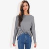 Anna-Kaci Women's Open Neck Waffle Knit Dolman Sleeve Side Slit Tunic Pullover for Casual Looks - 2 of 4