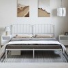 vidaXL California King Metal Bed Frame with Headboard, Sturdy Steel, White, No Mattress - 3 of 4
