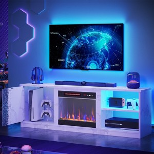 Pinmoco Electric Fireplace TV Stand with Storage Cabinet and LED Open Shelf for TVs up to 70 inch - 1 of 4