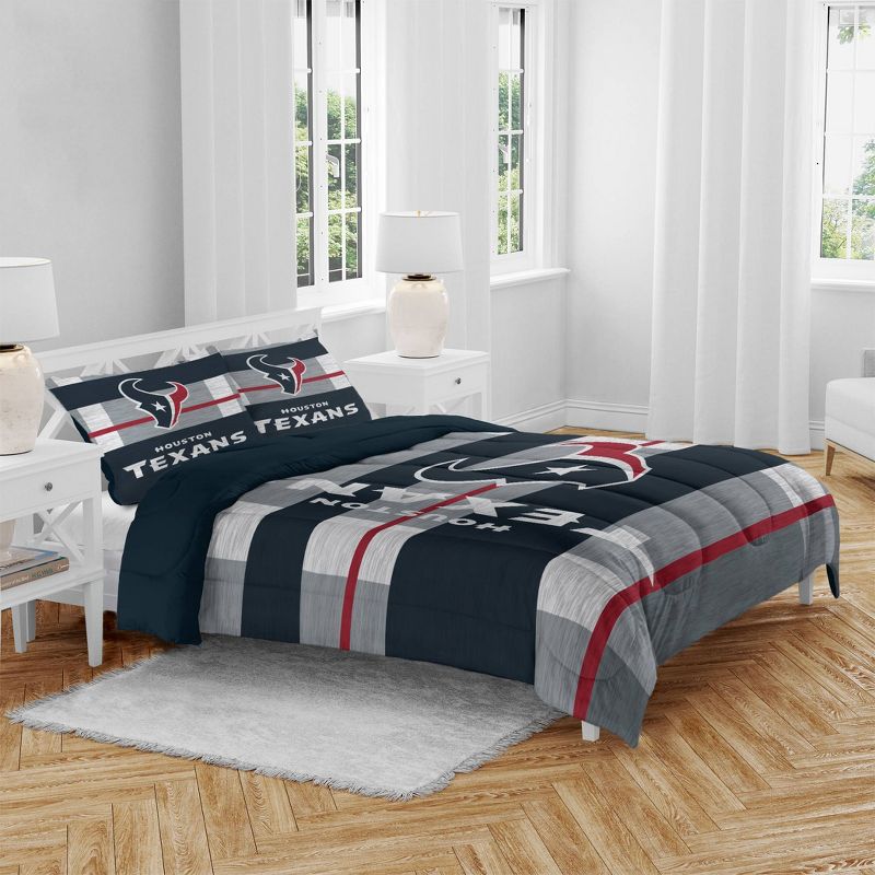 NFL Houston Texans Heathered Stripe Queen Bed in a Bag - 3pc, 1 of 4