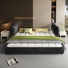 Whisen King Size Cloud Bed Frame, Chenille Upholstered Bed with Oversized Padded Movable Headboard, Round Corner - 4 of 4