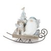 Santa on Sled Figurine Set Of 2 – Resin with Stone Powder – 5" Height Holiday Decor – By Melrose - 2 of 4