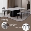 Modern 5-Piece Faux Marble Dining Table with Boucle Armless Chairs in Dining Room Set for Kitchen -Morden Fort - 2 of 4